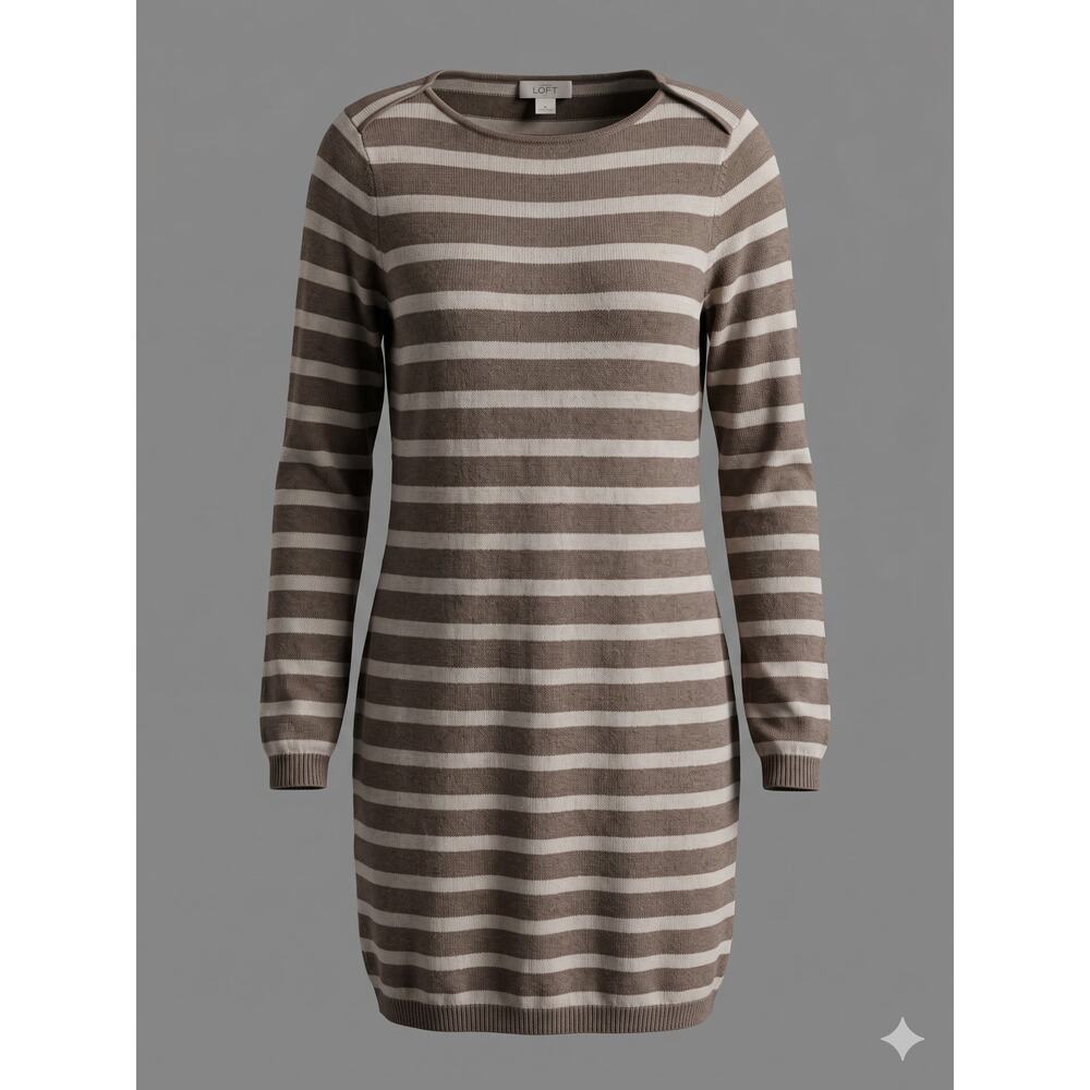 Ann Taylor Loft Womens M Merino Wool Preppy Minimalist Academia Sweater Dress